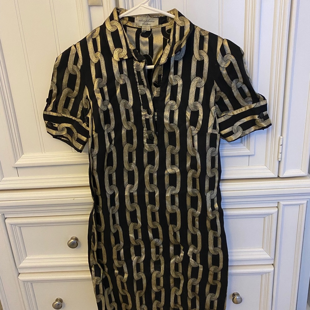Gold chained patterned dress